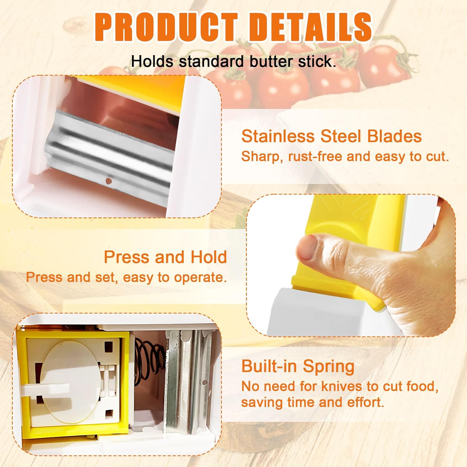 One-Press Butter Slicer – Stainless Steel Butter Cutter