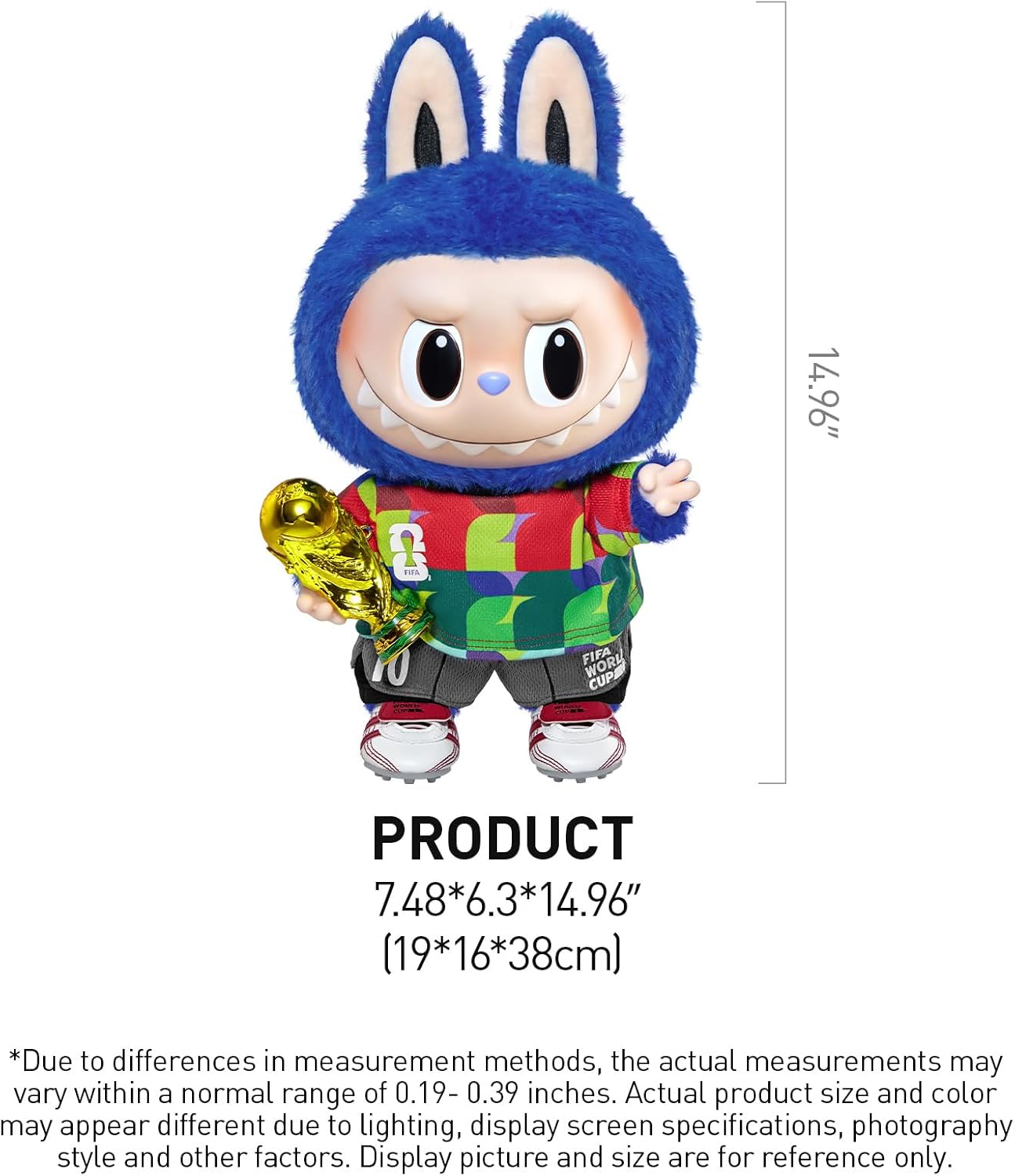 LABUBU Football Trophy Collectible Figure | 14.96" PVC Toy | Kids & Collector Gift