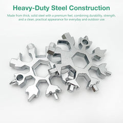3-Pack 18-in-1 Snowflake Multi-Tool Keychain – Pocket EDC Camping Tool with Screwdriver & Bottle Opener
