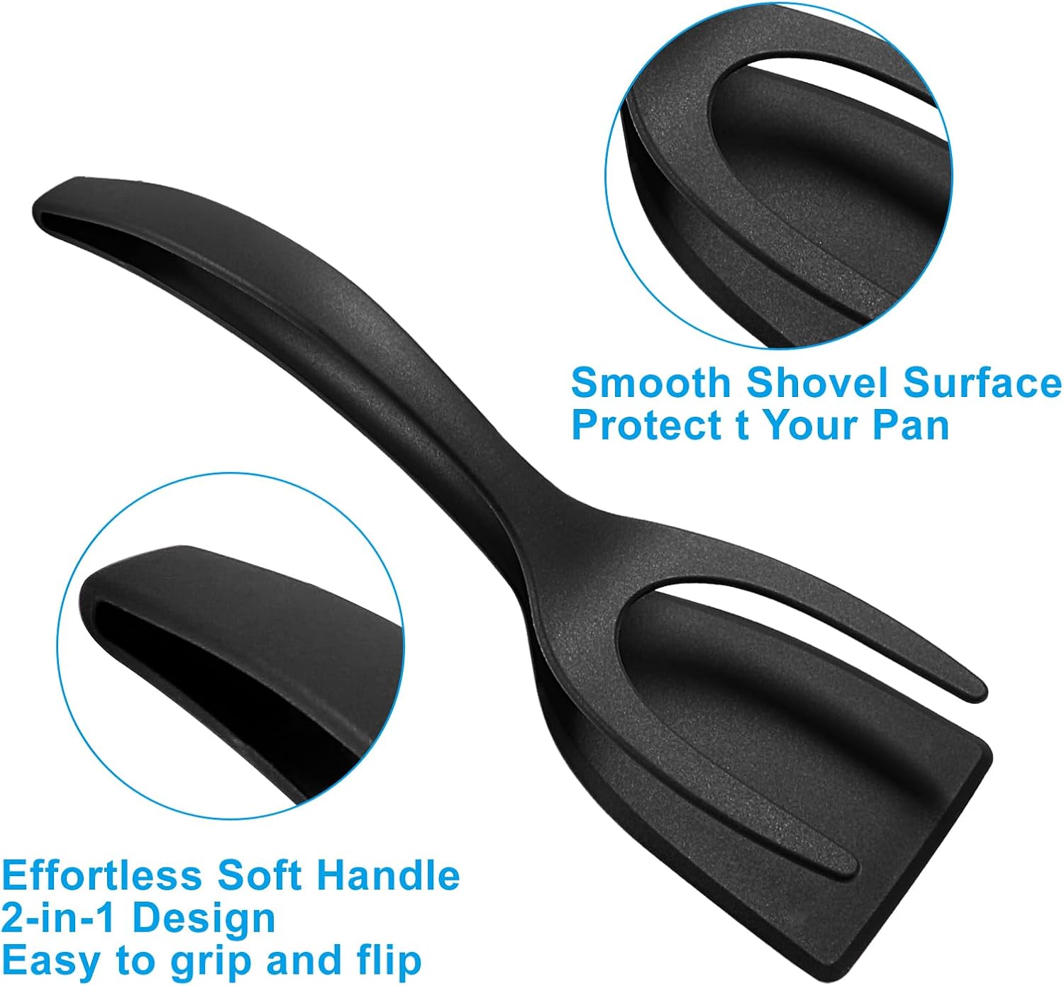 2-in-1 Flip Spatula Tong – Non-Stick Pancake Egg Turner with Silicone Handle | 12 Inch Kitchen Spatula