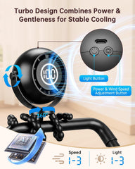 Bladeless Baby Stroller Fan — Clip-On Portable Fan with Night Light & 18H Battery