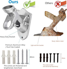 Aluminum Alloy Flag Pole Holder Bracket – 2 Position 45° & 90° Wall Mount | Rust-Proof Heavy Duty Flag Pole Bracket for House Porch & Railing