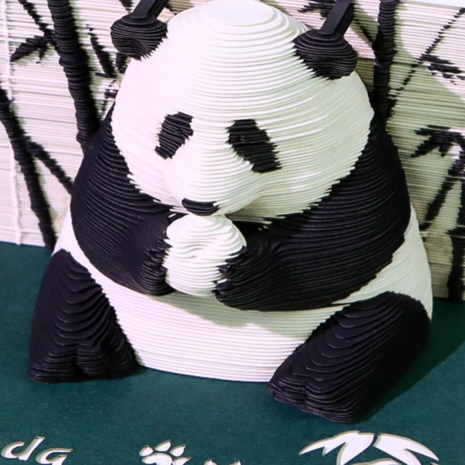 2026 3D panda paper carving desk calendar with LED light, creative sticky note memo pad and desktop decoration gift
