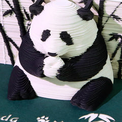 2026 3D panda paper carving desk calendar with LED light, creative sticky note memo pad and desktop decoration gift