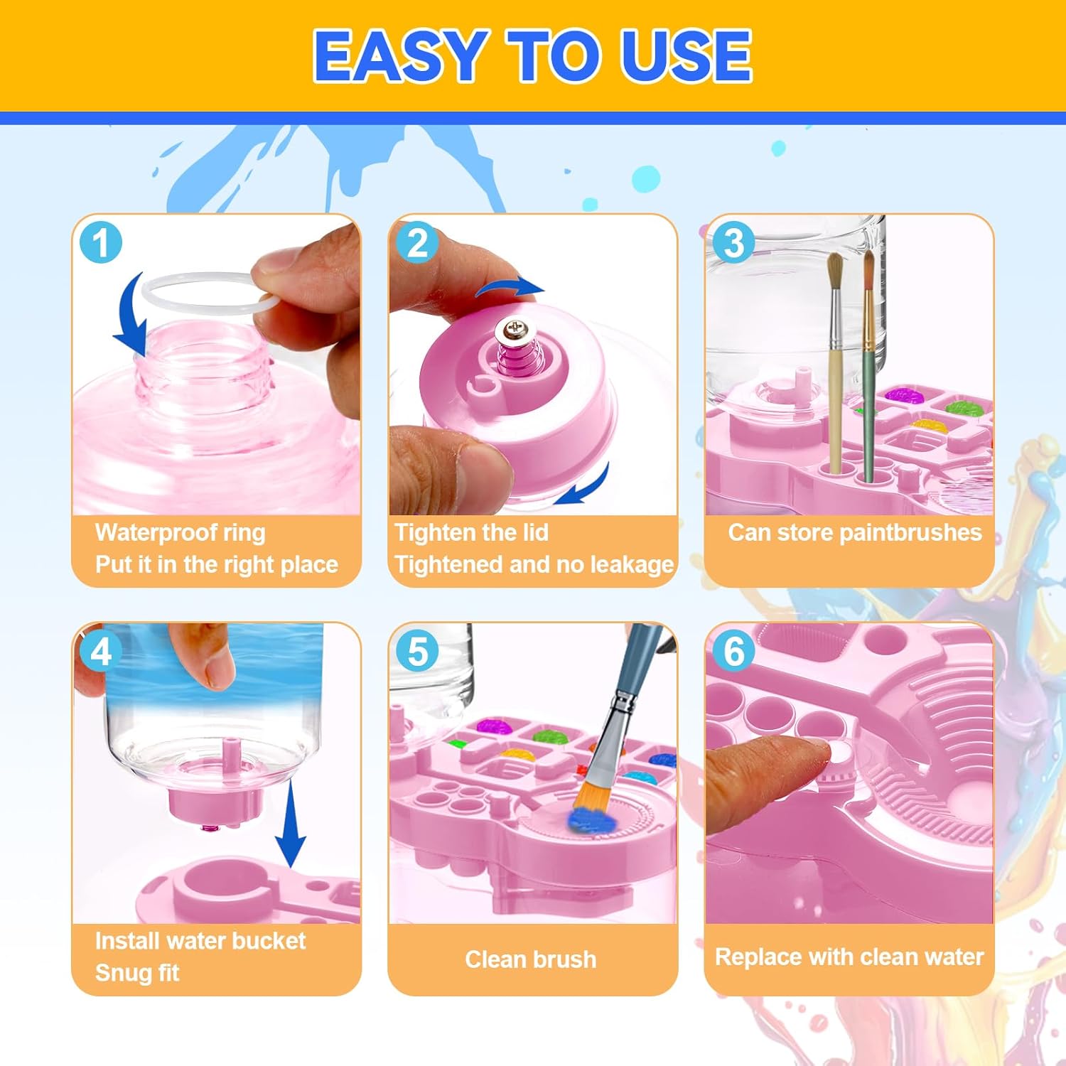 Upgraded Paint Brush Cleaner Cup | Water Circulation Rinser for Artists