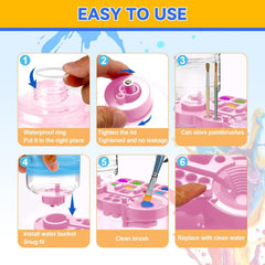 Upgraded Paint Brush Cleaner Cup | Water Circulation Rinser for Artists