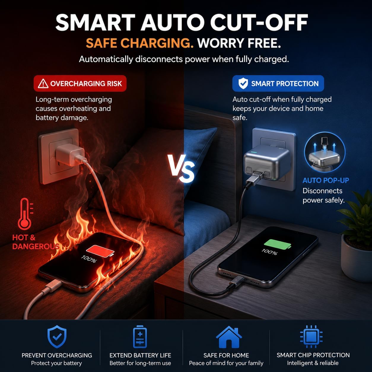 140W USB-C Fast Charger | Auto-Stop Smart Adapter