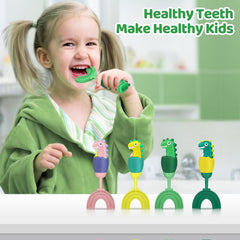 U-Shaped Kids Toothbrush Ages 2-7 - Soft Silicone 360° Toddler Toothbrush for Sensitive Gums, Training