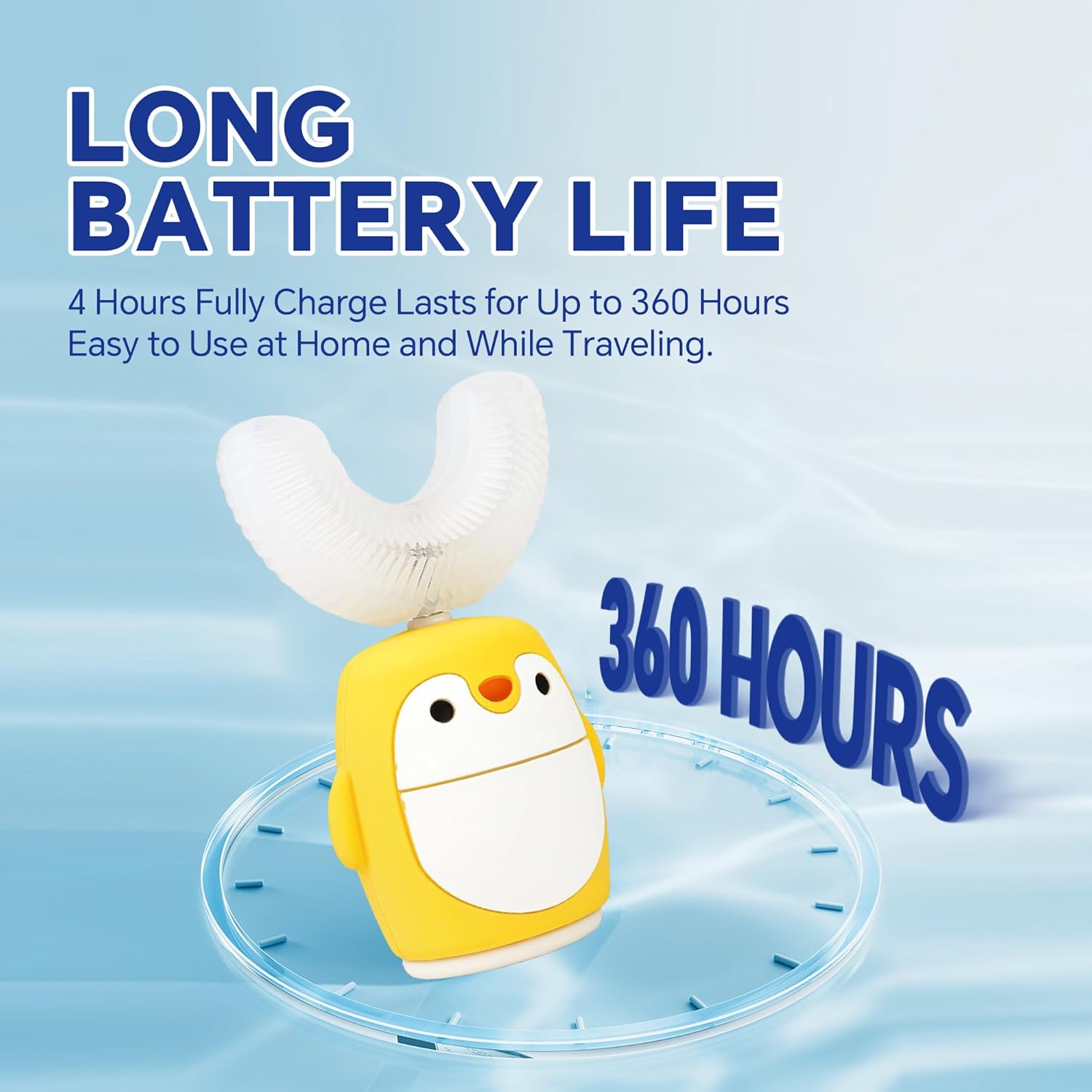 Kids Sonic Electric Toothbrush - U-Shaped 360° Toddler Toothbrush, Waterproof 5 Modes with Timer, Ages 2-7