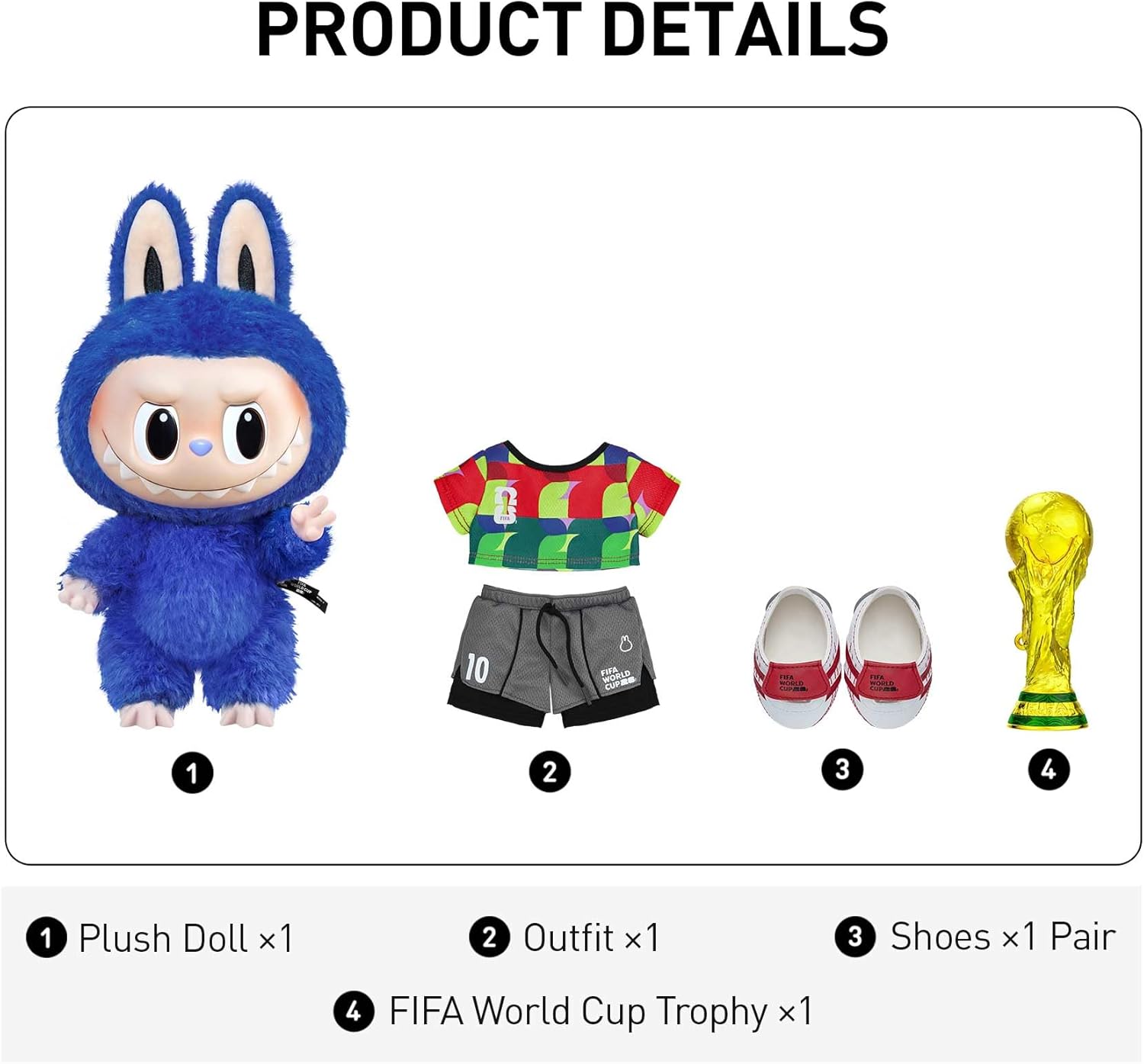 LABUBU Football Trophy Collectible Figure | 14.96" PVC Toy | Kids & Collector Gift