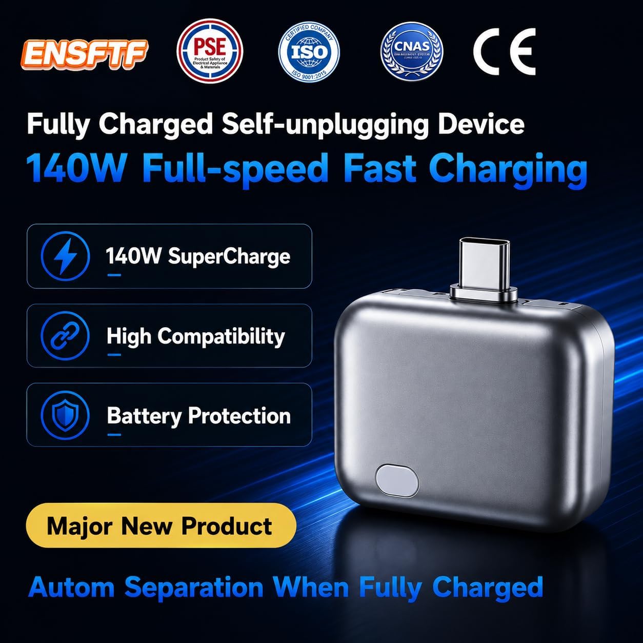 140W USB-C Fast Charger | Auto-Stop Smart Adapter