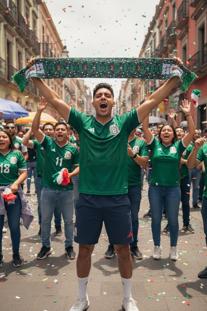 Mexico Flag Soccer Scarf – Soft Lightweight Football Fan Scarf for Men & Women, World Cup Match Day Gift