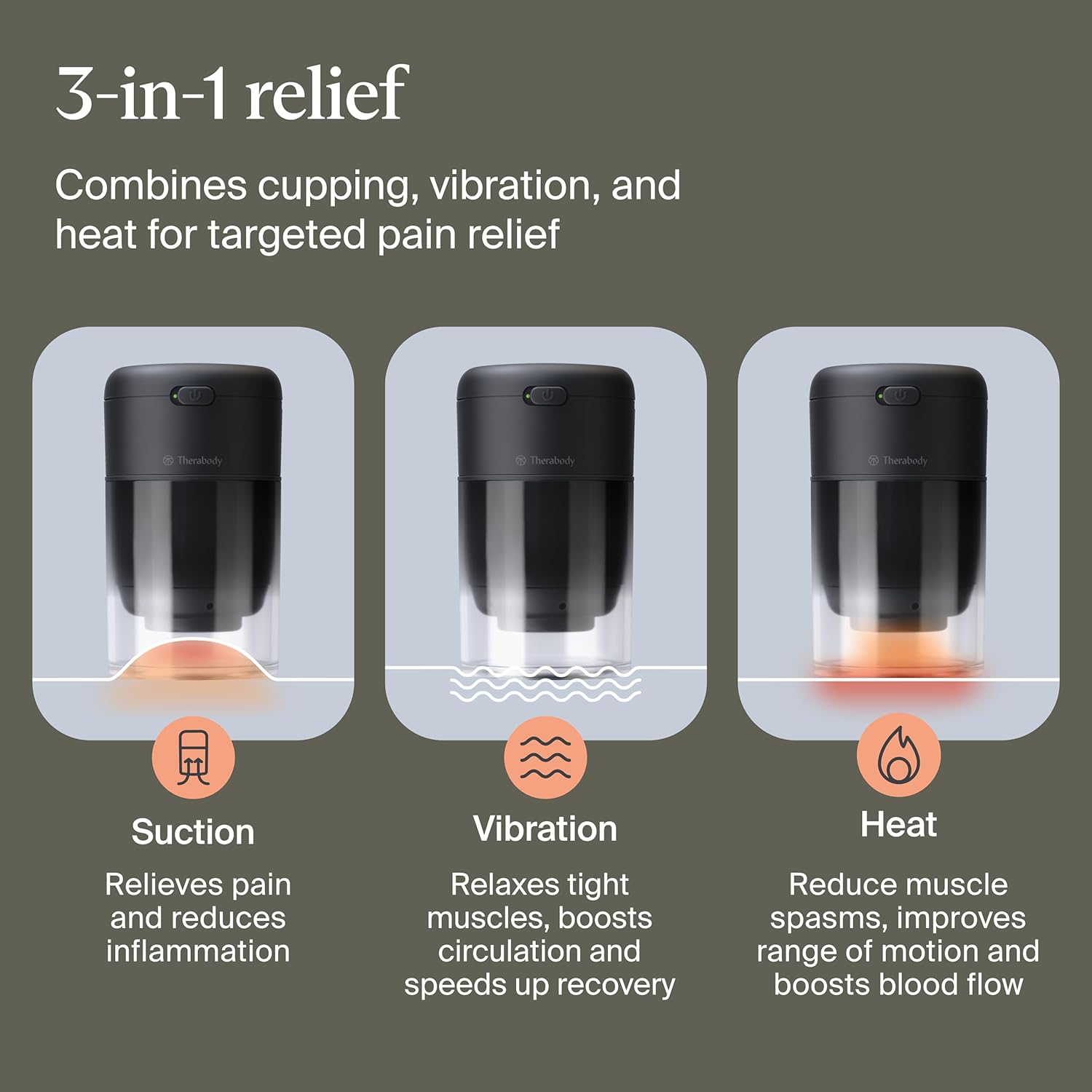 Therabody TheraCup - Smart Cupping Therapy Device for Muscle Tension Relief & Circulation, Back, Shoulders & Legs