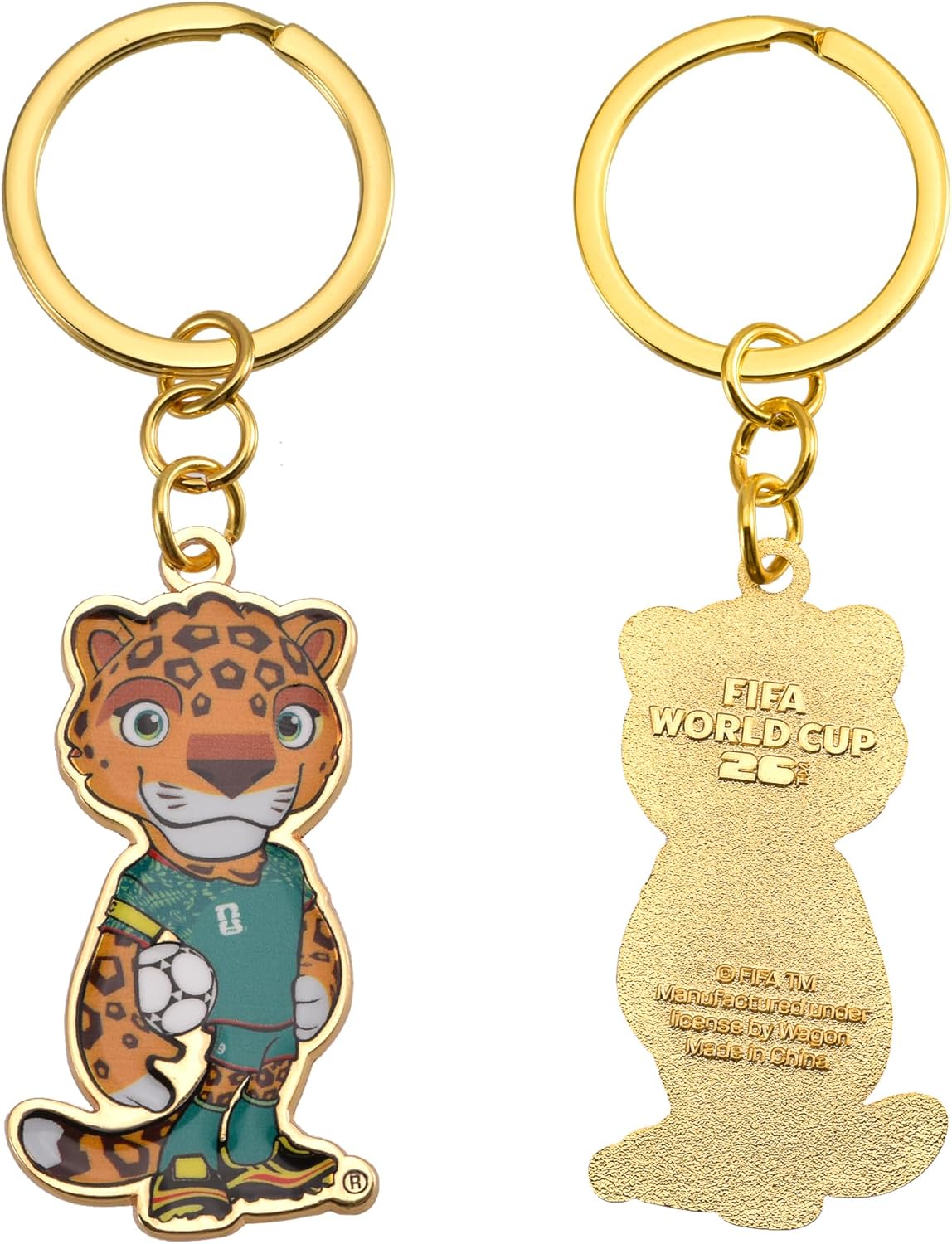 FIFA World Cup 2026 Mascot Keychain - Zayu the Jaguar Enamel Keyring, Soccer Fan Collectible