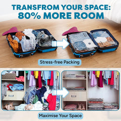 9-Pack Vacuum Storage Bags with Cordless Electric Pump – Space Saver Bags for Clothes, Duvets & Travel | Saves 80% Space