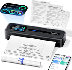 Phomemo M832D portable inkless thermal printer with touchscreen interface