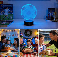 Soccer 3D LED Night Light – 16 Color Remote Control Football Lamp for Kids