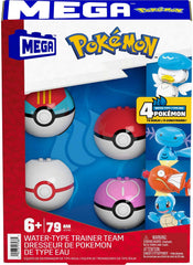 MEGA Pokémon Building Toy Set — Water-Type Trainer Team, 79 Pieces for Kids