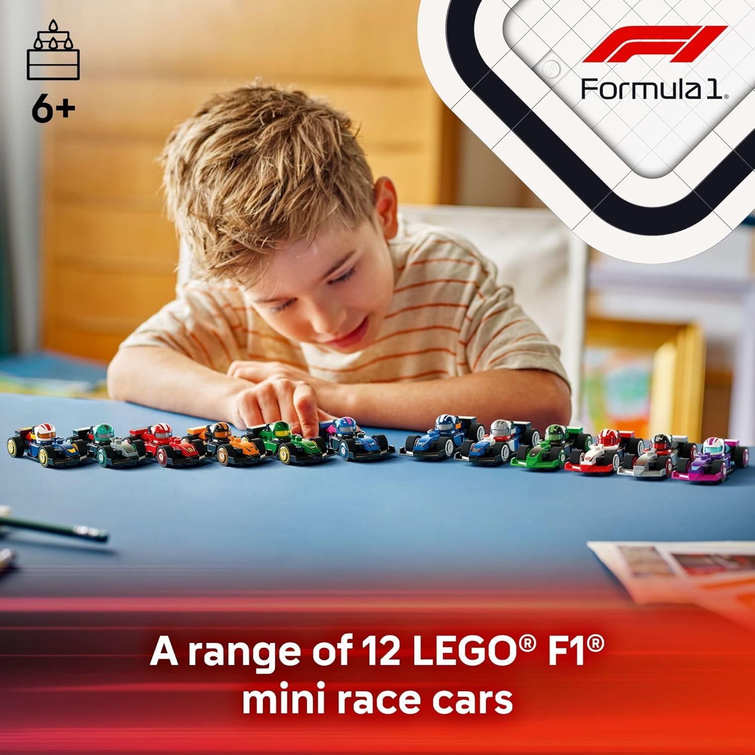 F1 Collectible Race Cars 6-Pack - Mystery Building Set for Kids, Party Favors & Gift, Ages 6+ (66796)