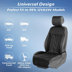 Paffenery 2026 Upgraded Cooling Car Seat Cover - 12V-24V Ventilated Cushion for Cars, SUVs, and Trucks - Classic Black