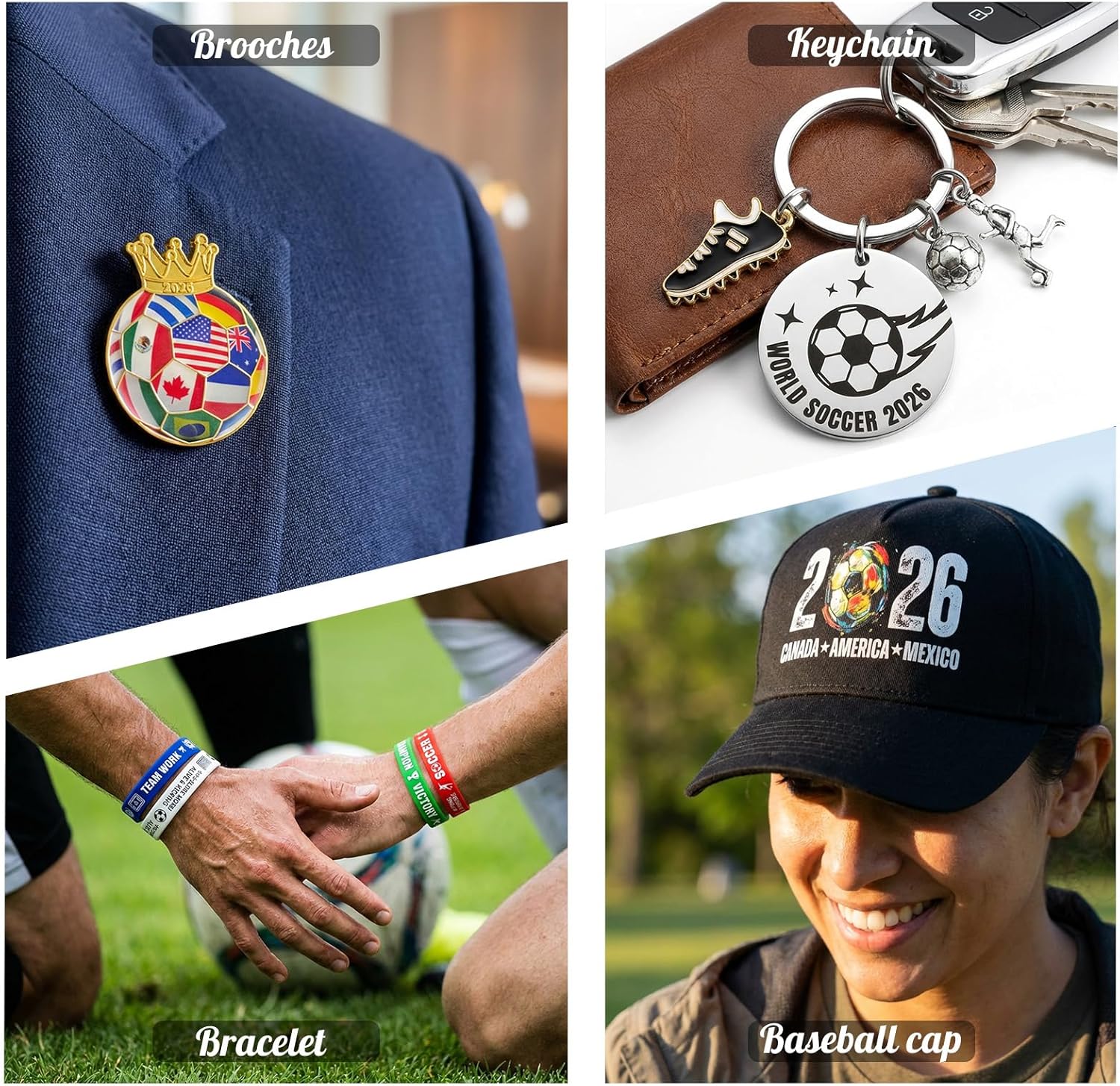 Fibrdoo Soccer Fan Gift Set – 5-Piece Bundle with Water Bottle, Towel, Keychain, Pin & Wristband