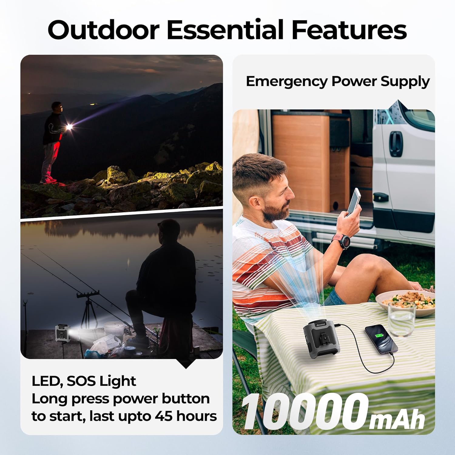 Portable Waist Fan Clip On – 10000mAh Rechargeable Belt Fan with Light