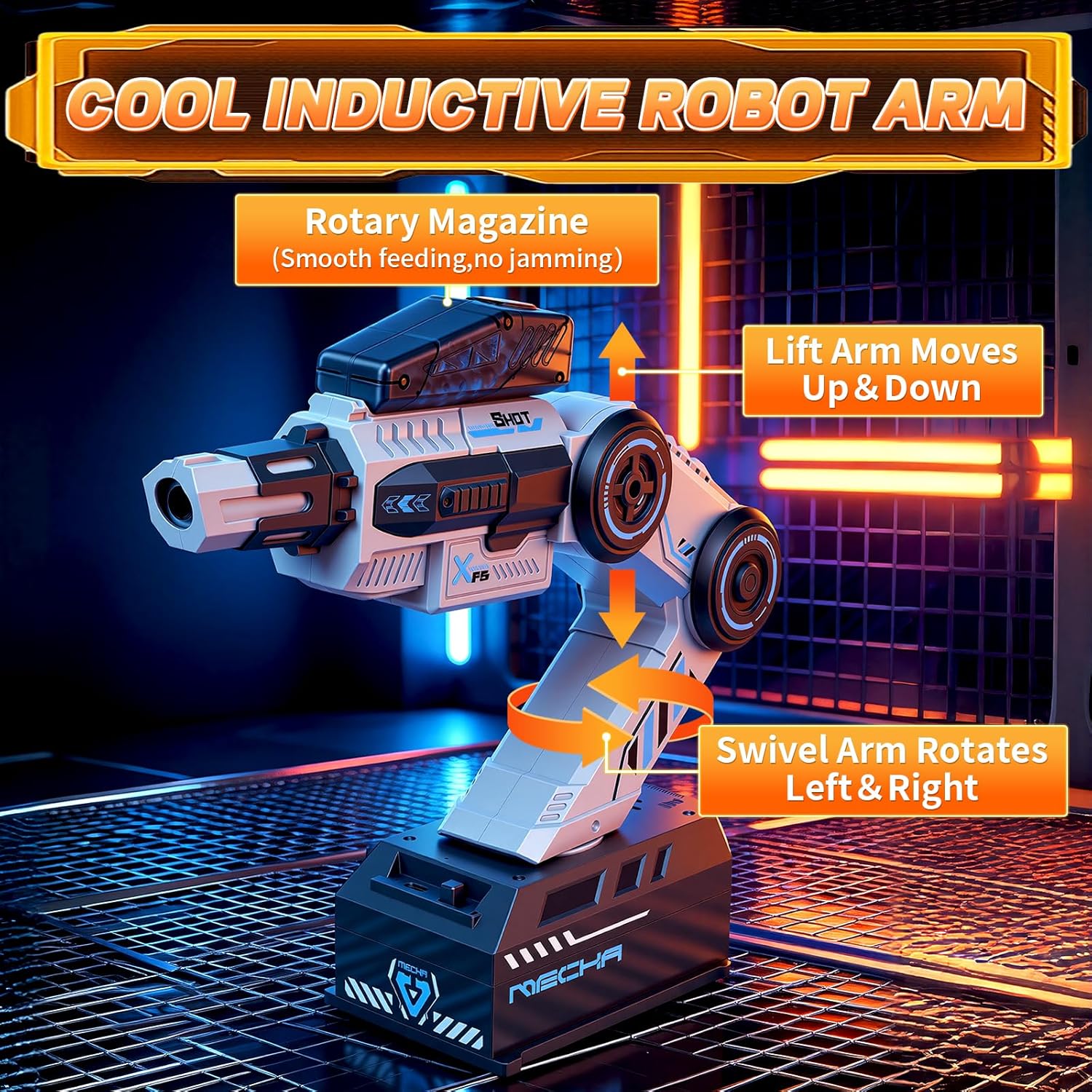 Motion Tracking Robot Arm Foam Blaster — Look-to-Aim STEM Toy for Kids 8+