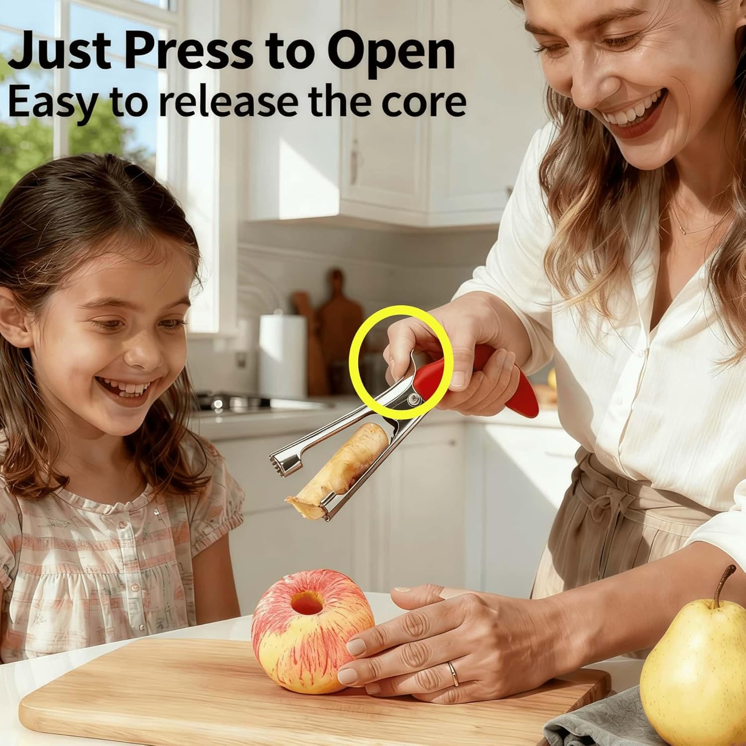 Apple Corer – Stainless Steel Serrated Blade, Ergonomic Grip, Rust-Proof & Dishwasher Safe