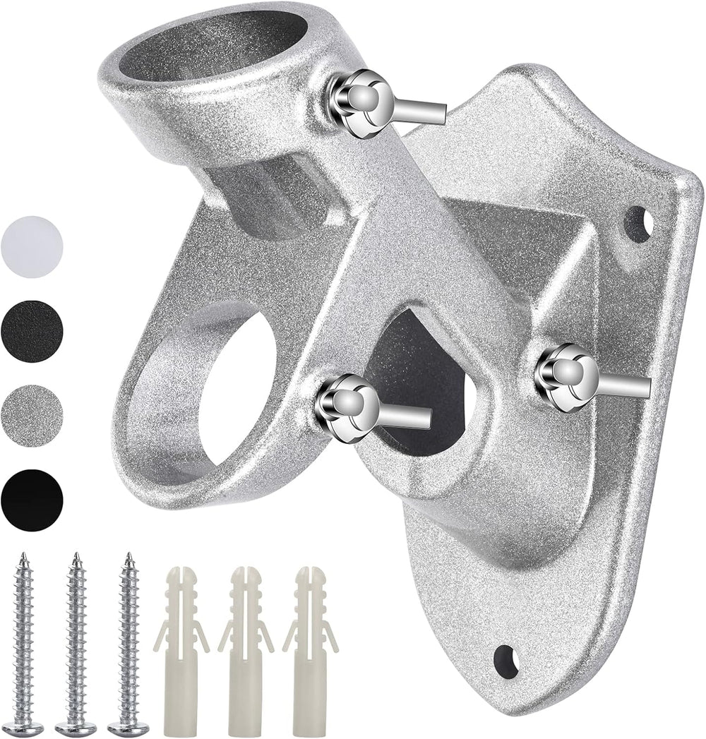 Heavy duty aluminum alloy flag pole bracket mounted on house porch wall at 45 and 90 degree positions holding flag
