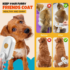 Cat Steam Brush for Shedding - 2pcs Spray Misting Grooming Comb for Cats & Dogs, Pet Hair Deshedding Brush