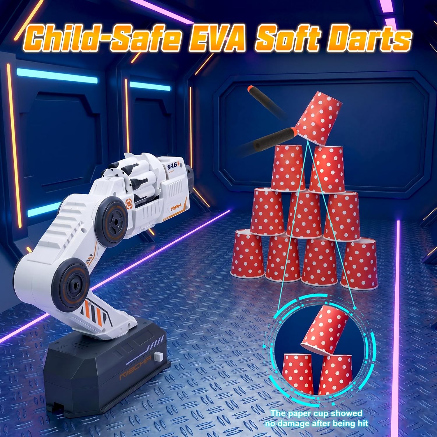 Motion Tracking Robot Arm Foam Blaster — Look-to-Aim STEM Toy for Kids 8+