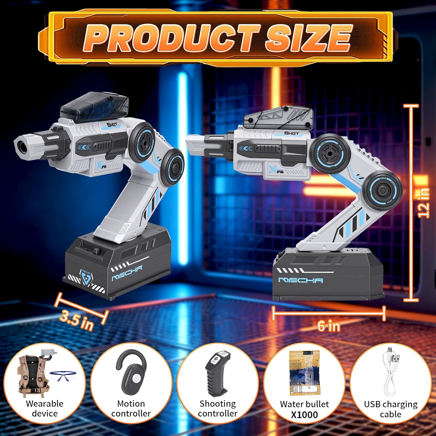 Motion Tracking Robot Arm Foam Blaster — Look-to-Aim STEM Toy for Kids 8+