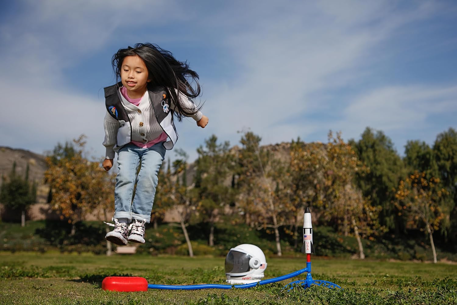 Stomp Rocket Launcher for Kids – 3 NASA Foam Rockets, STEM Outdoor Toy