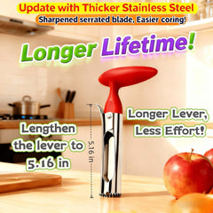 Apple Corer – Stainless Steel Serrated Blade, Ergonomic Grip, Rust-Proof & Dishwasher Safe