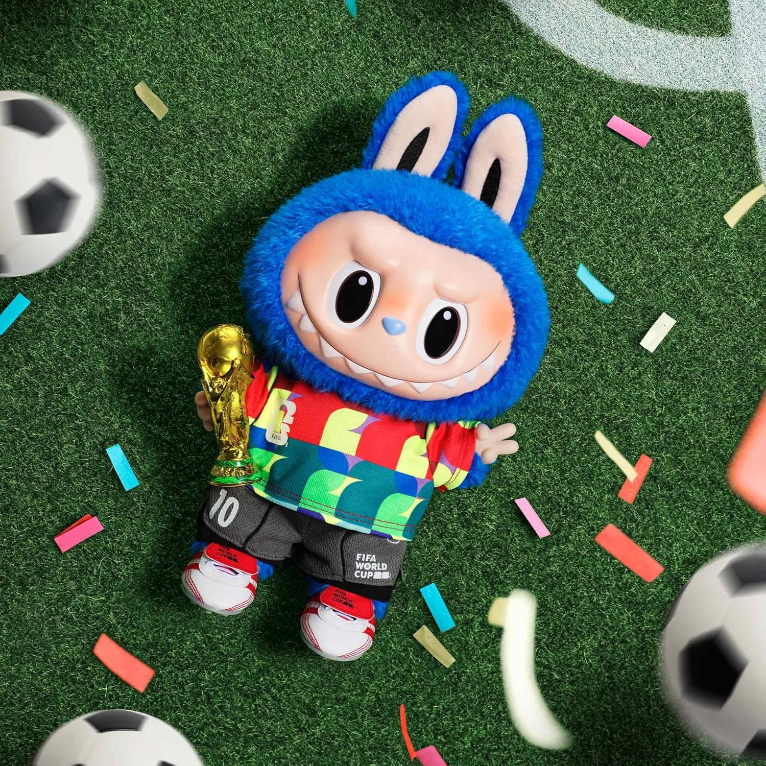 LABUBU Football Trophy Collectible Figure | 14.96" PVC Toy | Kids & Collector Gift