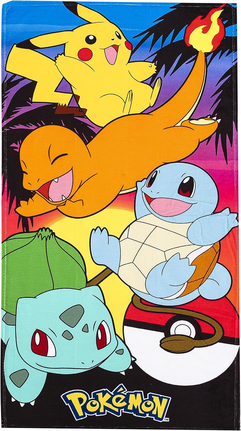 Soft cotton blend beach towel, 30 by 60 inches, with a fun design for kids and fans