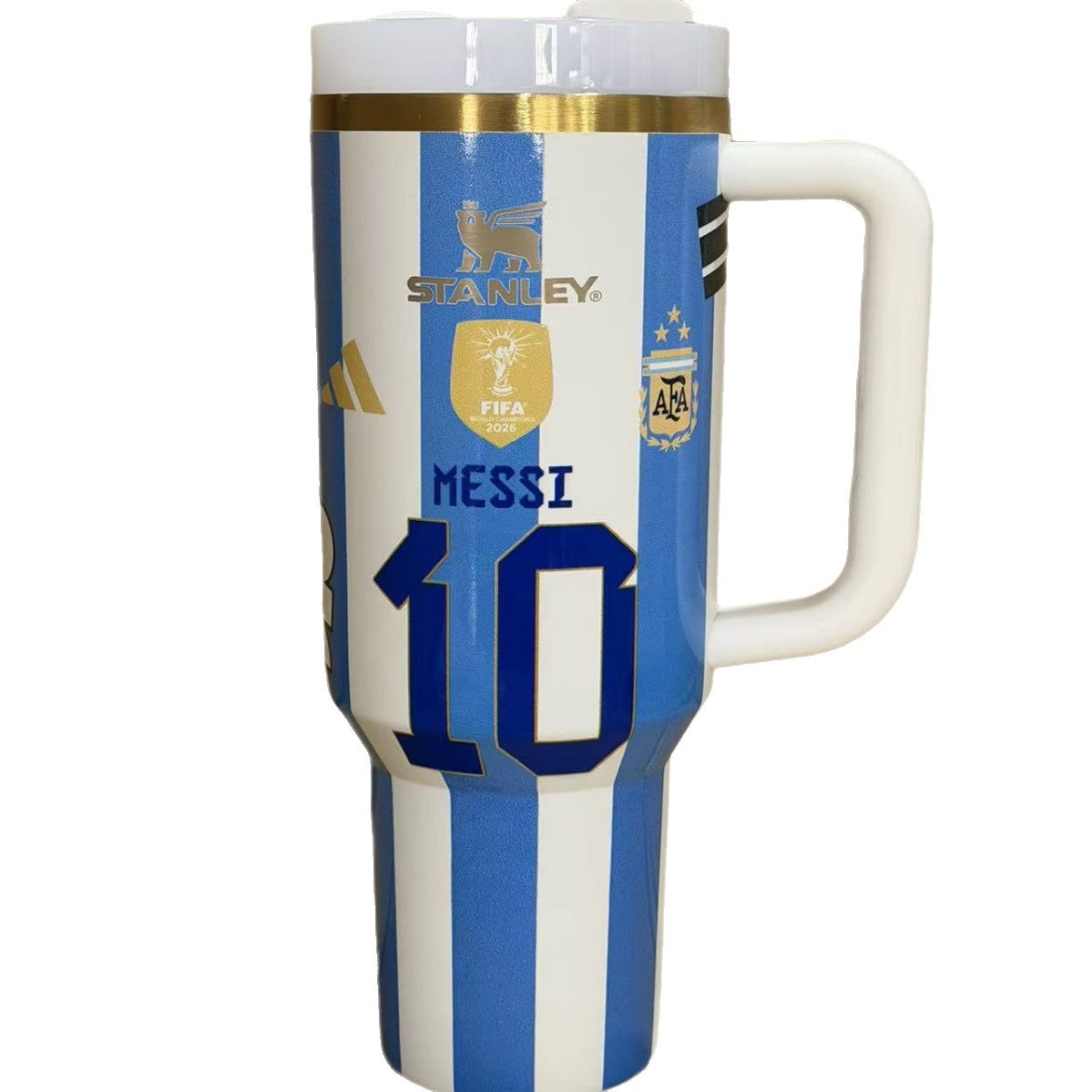 Stanley Argentina #10 World Cup 2026 Soccer Tumbler 40oz | Insulated Cup with Straw