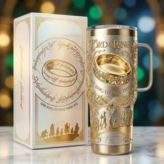 Lord of the Rings 40oz stainless steel insulated tumbler with handle and straw lid