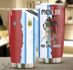 GOAT 40oz insulated soccer tumbler with handle, football fan travel mug in stainless steel