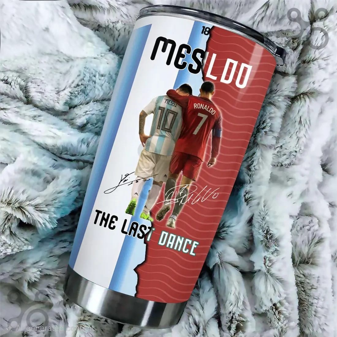 GOAT 40oz Soccer Tumbler with Handle - Football Legend Insulated Travel Mug for Soccer Fans