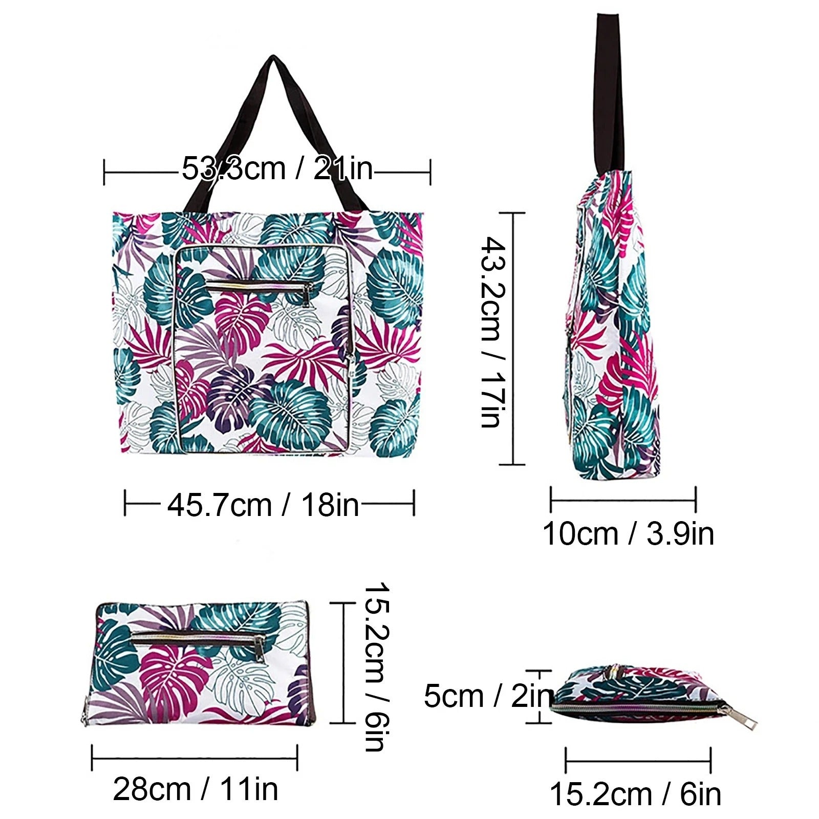Foldable Waterproof Beach Bag – Large 2-in-1 Canvas Tote