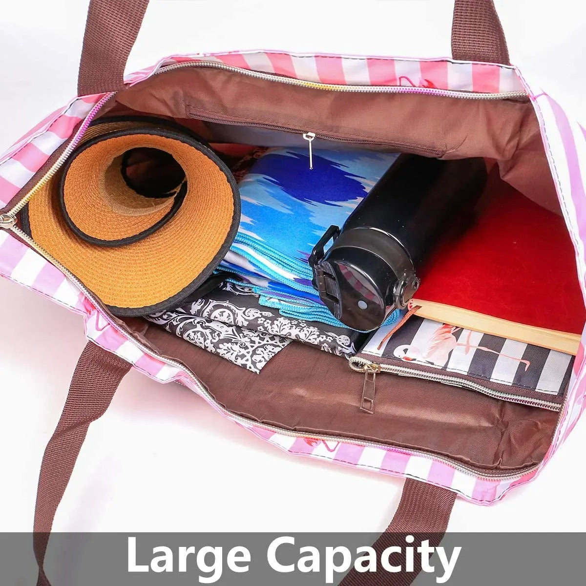 Foldable Waterproof Beach Bag – Large 2-in-1 Canvas Tote
