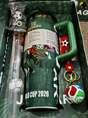 Mexico 40oz Tumbler with Handle - Insulated Soccer Travel Mug for Football Fans, Stainless Steel Cup